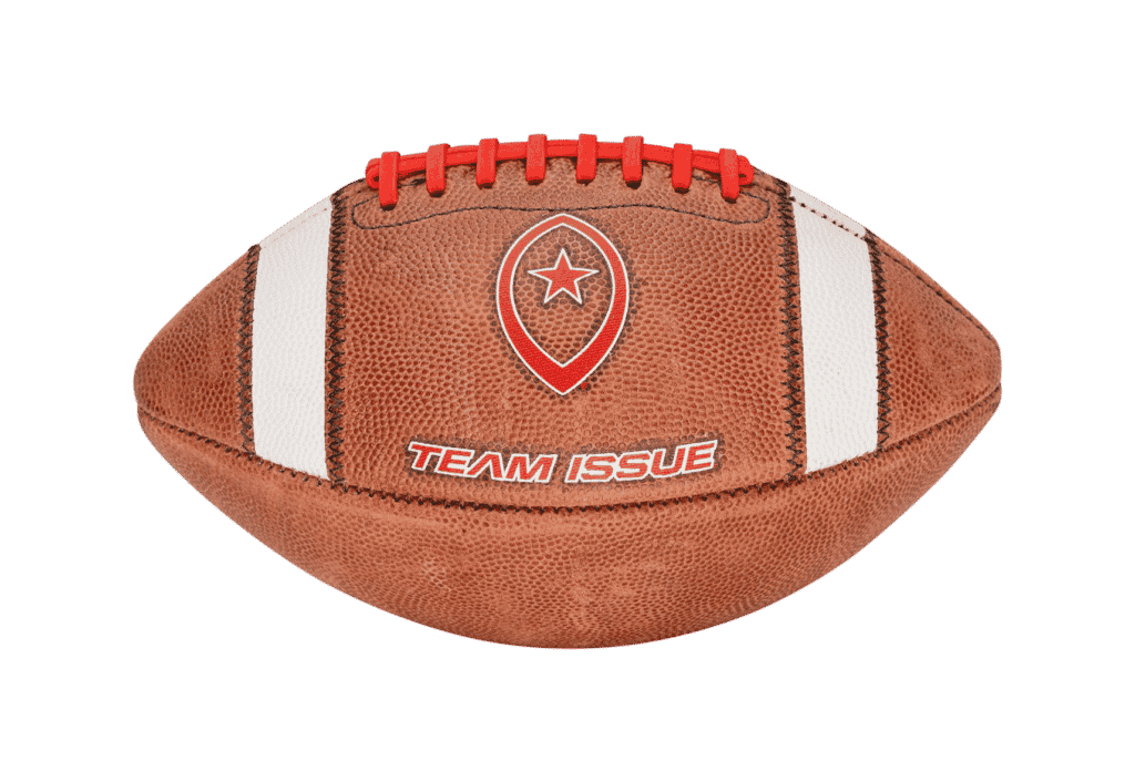 Horizontal image of Team Issue football with red laces