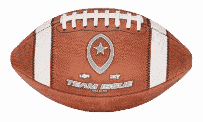 Team issue football with dark gray logos
