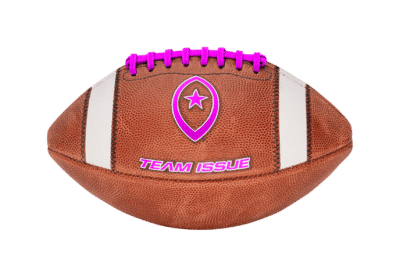 bright pink football with pink laces on a white background