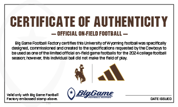 University of Wyoming Certificate of Authenticity