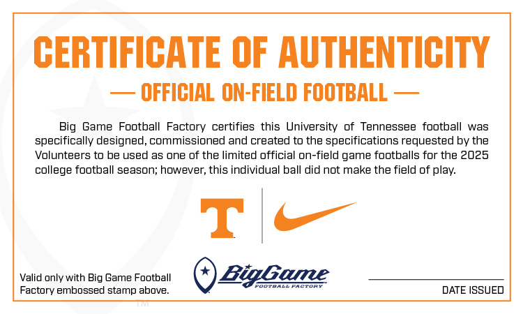 Official 2025 Tennessee Volunteers Nike Vapor Elite Football