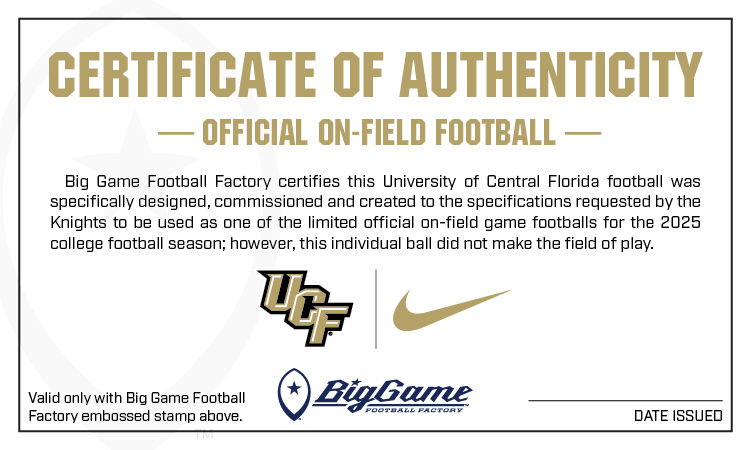 Official 2025 UCF Knights Nike Vapor Elite Game Football